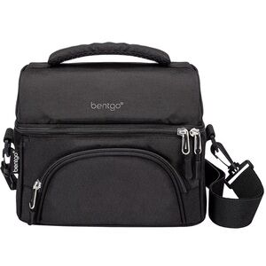 bentgo Carbon Black Deluxe Insulated Lunch Bag lightweight strap & handle